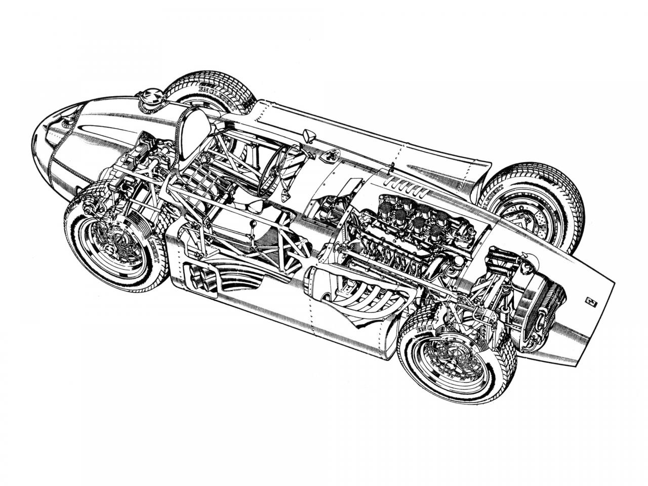 обои Ferrari Lancia D50 Formula 1 1954 эскиз фото