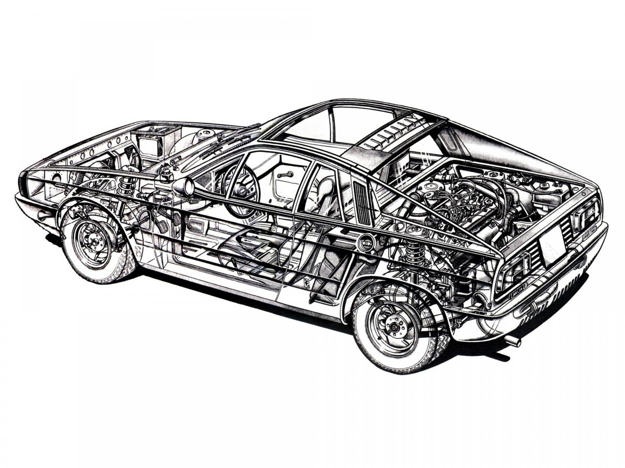 обои Lancia Beta Montecarlo 1974 схема фото