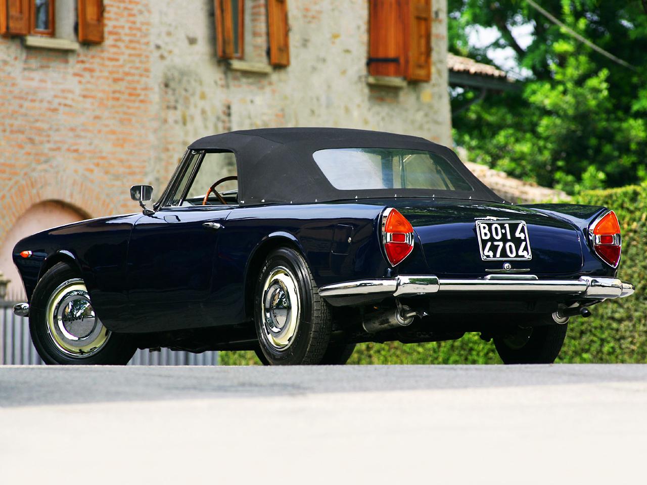 обои Lancia Flaminia Convertible 1960 синяя фото