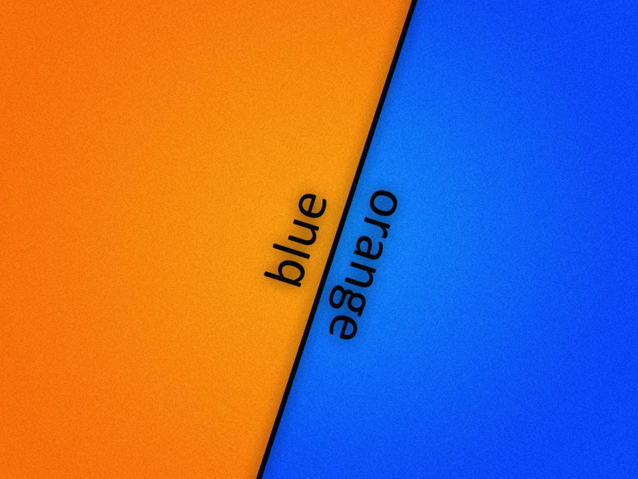 обои Контраст оранжевое и  голубое фото