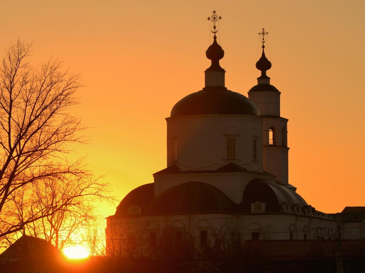 обои Храм на закате фото