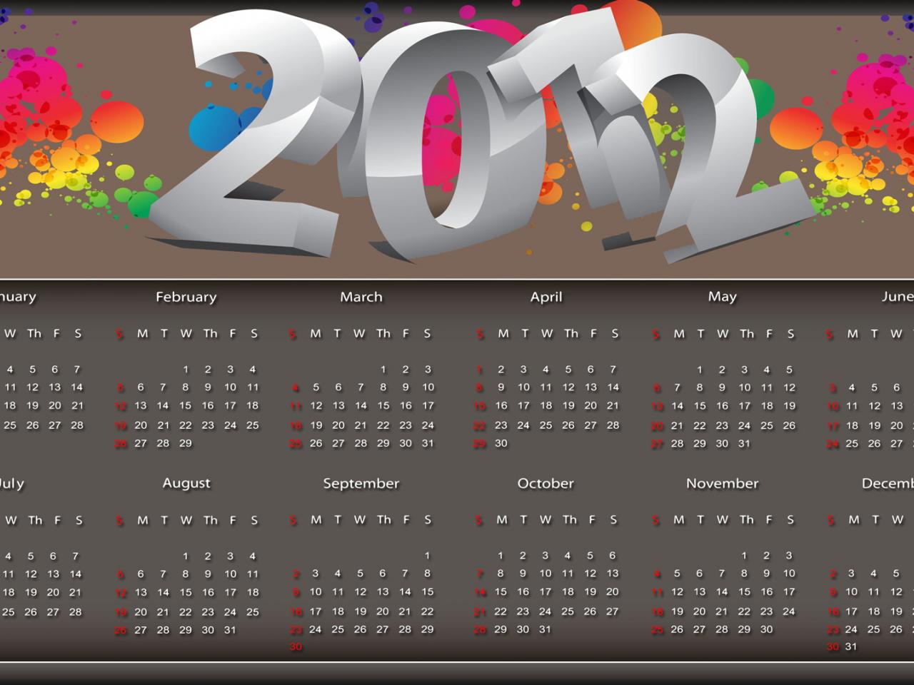 обои Новый год 2012 новый календарь фото