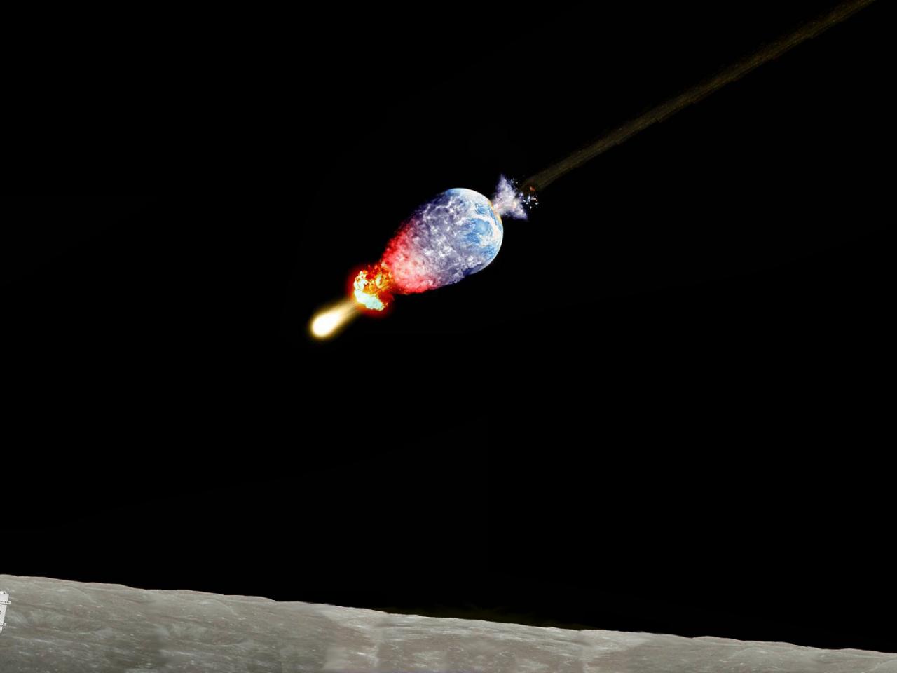обои Космонавт созерцает метеорит с причудливым хвостом фото