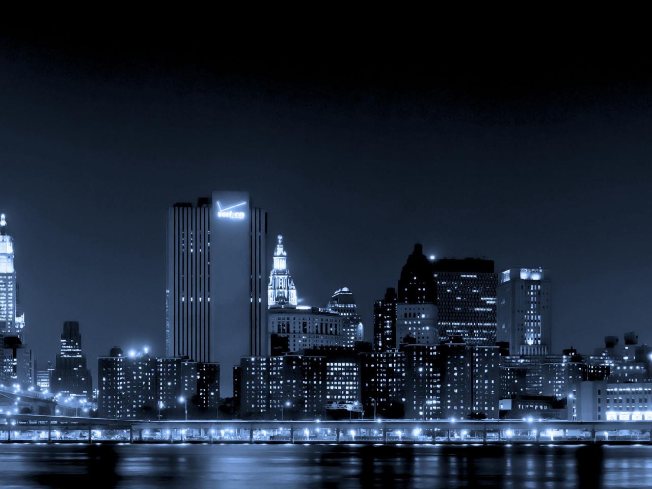 обои Ночные огни Нью-Йорка фото