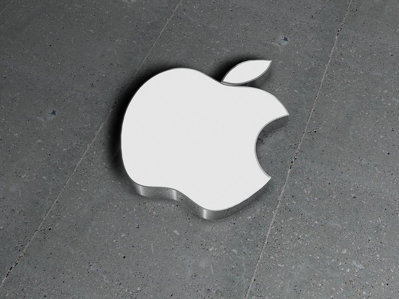 обои Apple белый на бетоне фото