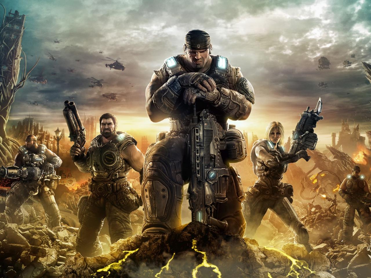 обои Gears of war 3,   субер бойцы фото