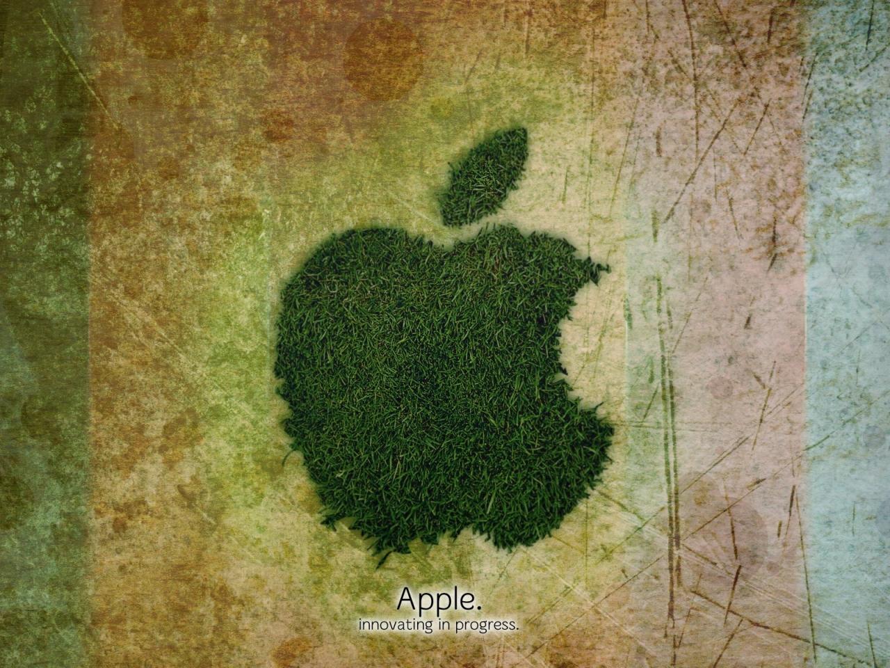 обои Логотип из травы Apple корпорации фото