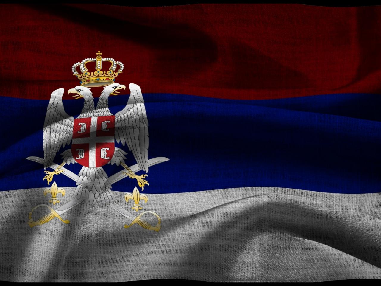 обои Российский трехцветный флаг с государственным гербом фото