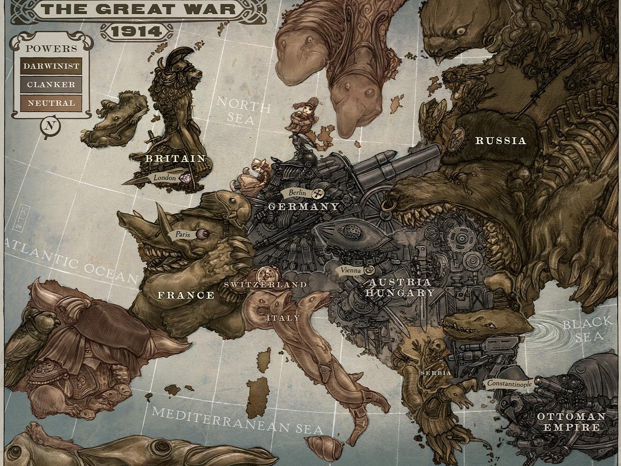 обои Карта Европы в карикатурах фото