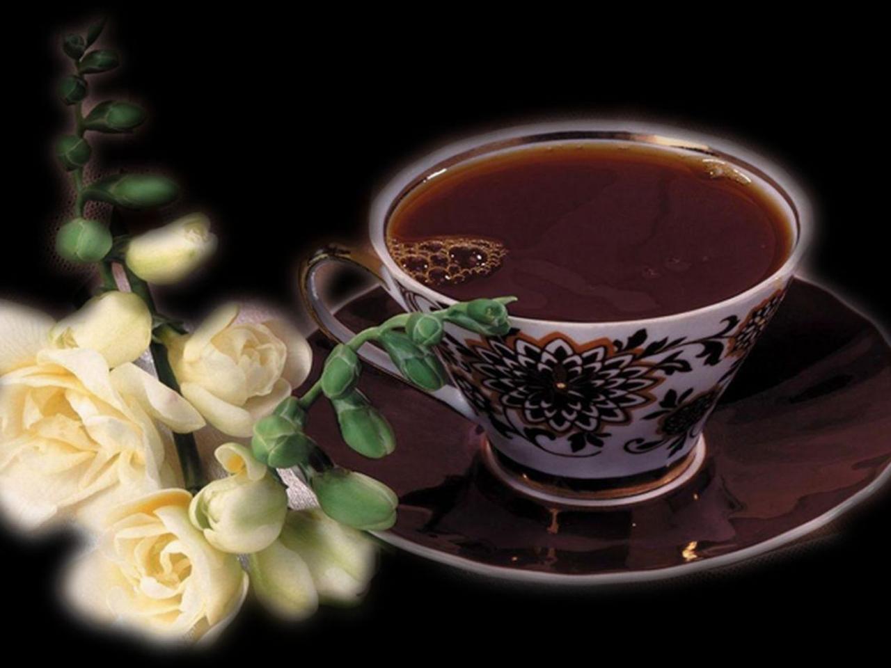 обои Чай и цветы фото