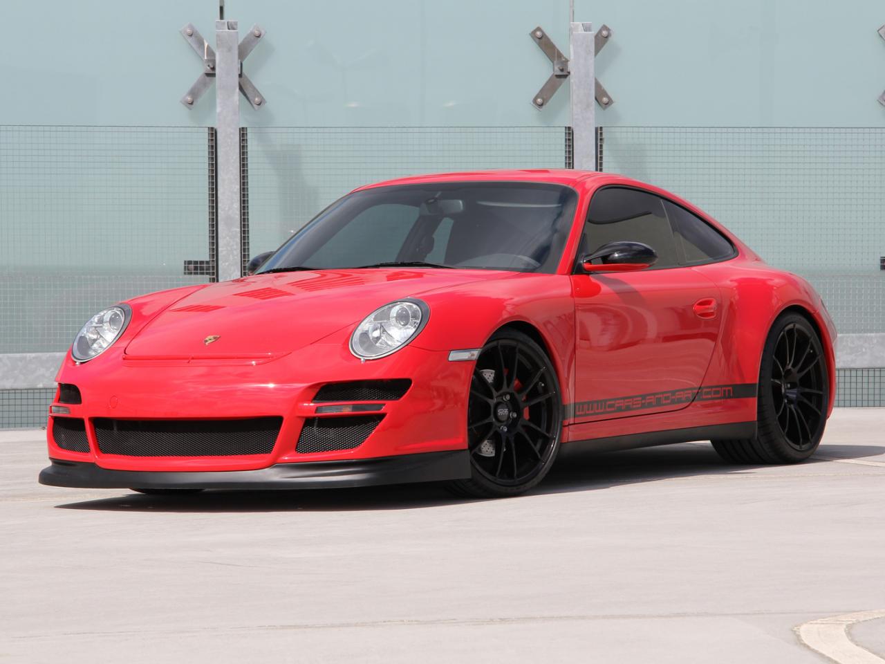 обои Porsche 997 красного цвета фото