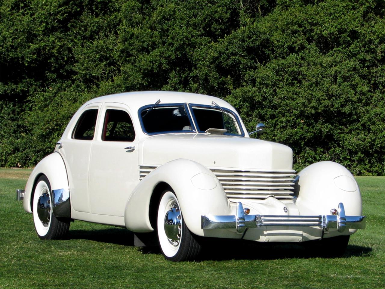 обои Cord 810 Westchester Sedan 1936 белый фото