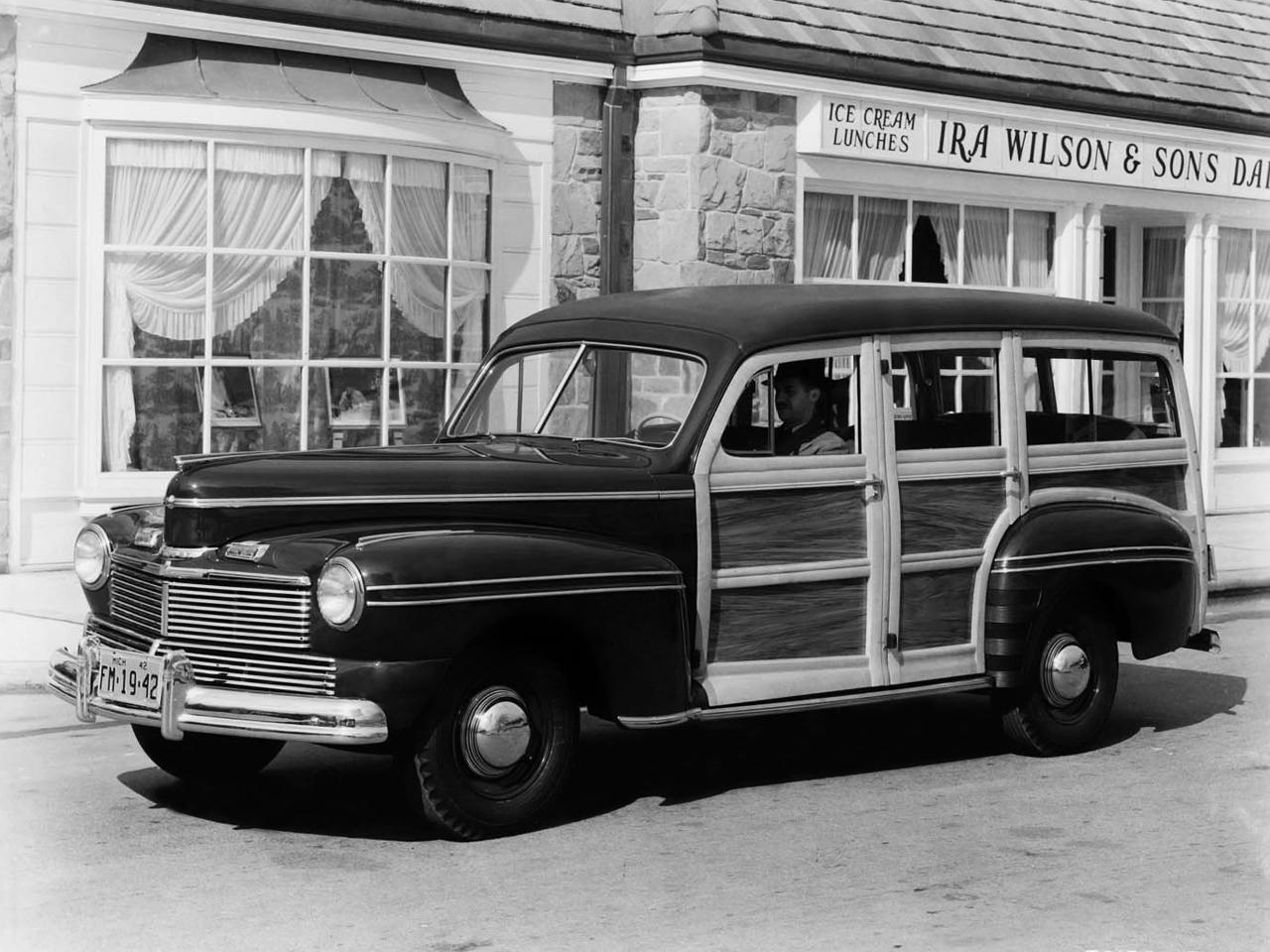 обои Mercury Station Wagon (29A-79) 1942 дорога фото