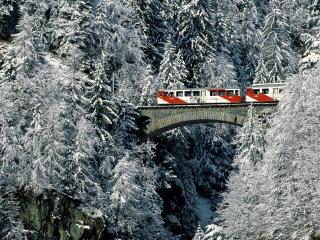 обои Зимний тур по Швейцарии фото