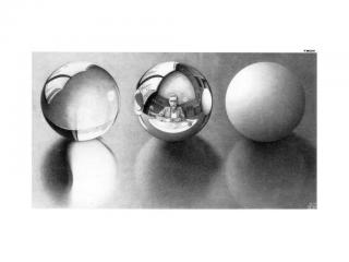 обои М. Эшер - Три сферы II фото
