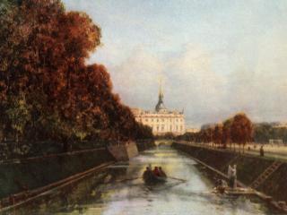 обои Вид с Лебяжьей канавки на Михайловский замок в Петербурге фото