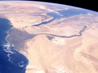 обои Нил и Красное море из космоса фото