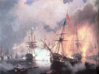 обои И. Айвазовский - Морское сражение при Наварине (2 октября 1827) фото
