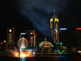 обои Ночной Гонконг фото