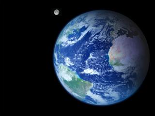 обои Земля и Луна фото