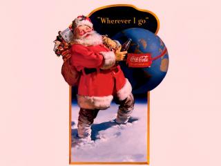 обои Санта Клаус с кока-колой фото