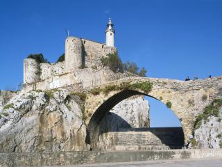 обои Castillo de Santa Ana, Castro-Urdiales, Cantabria, Spain фото