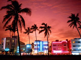 обои Neon Nightlife, South Beach, Miami, Florida фото