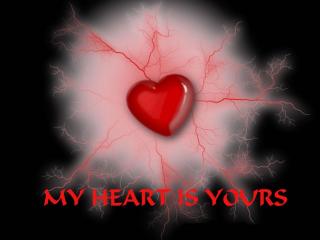 обои Сердце и надпись - MY HEART IS YOURS фото