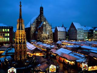 обои Рождественский рынок в Нюрнберге фото