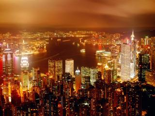 обои Яркий Гонконг фото