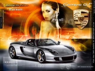 обои Porsche Carrera GT with girl фото