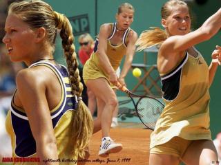 обои Анна Курникова - игра в теннис фото