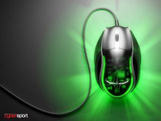 обои Мышь светится зеленым цветом фото