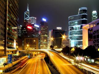 обои Ночной Гонконг фото