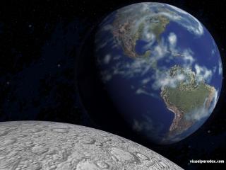 обои для рабочего стола: Вид на планету Земля с Луны