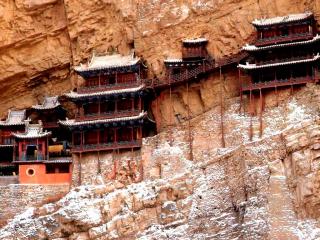 обои Hanging Monastery in China фото