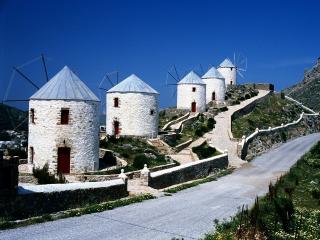 обои Мельницы в Греции фото
