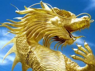 обои Золотой дракон в Таиланде фото