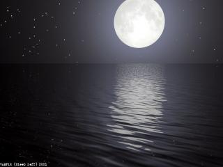 обои Отражение Луны в море фото