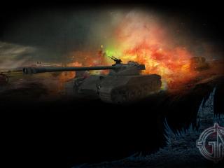 обои Рисунок кадра военных танковых действий фото