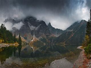 обои Горы и горное озеро фото