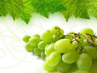обои Сладкий виноград с зелёными листочками фото