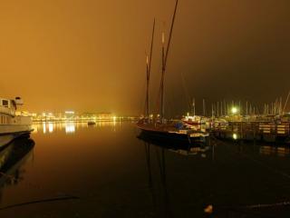 обои Порт ночного города фото