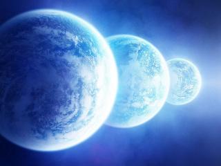обои Парад планет на фоне голубом фото