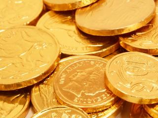обои Золотистые монеты евро фото
