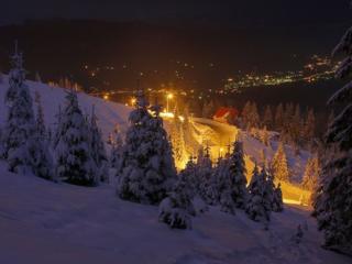 обои Зимняя ночь в горах фото
