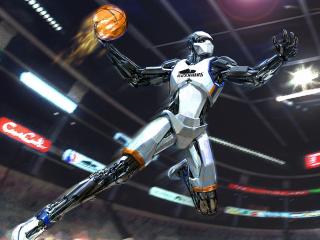 обои для рабочего стола: Рисунок робота баскетболиста