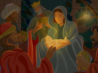обои Рисунок исусового рождения фото