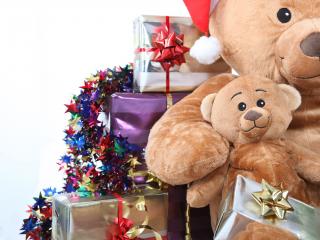 обои для рабочего стола: Плюшевые медведи и подарки