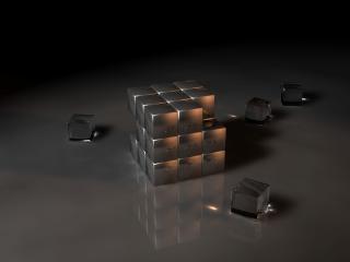 обои для рабочего стола: Стеклянный кубик-рубик